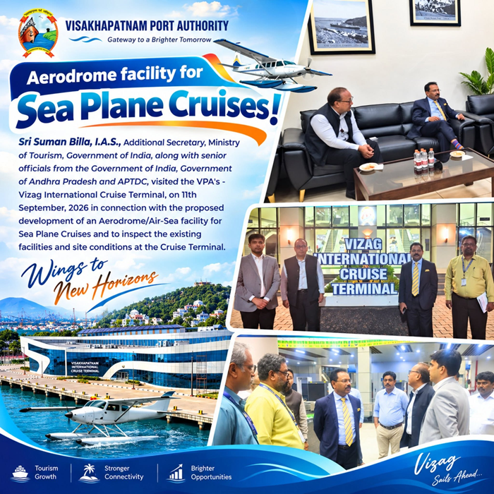 Additional Secretary Tourism visits VPA’s Vizag international cruise terminal
